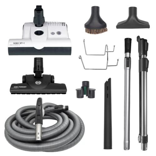 SEBO 35' Premium Central Vacuum Kit with White ET-1 Power Head